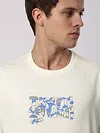 Cream Good Day Printed Oversized T-Shirt